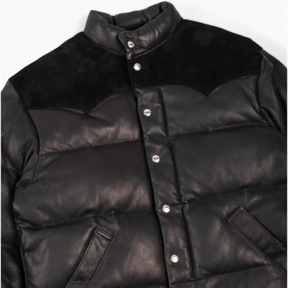 NWT ROBERT GRAHAM MEN’S‎ PUFFER JACKET FAUX LEATHER/SUEDE COAT BLACK INSULATED
